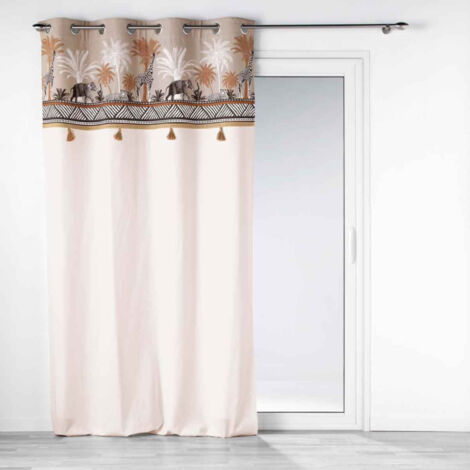 Rideau à Œillets "Kenya Lodge" 140x240cm Taupe (1/4)