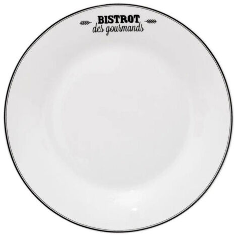 Lot de 6 Assiettes à Dessert "Bistrot" 20cm Blanc
