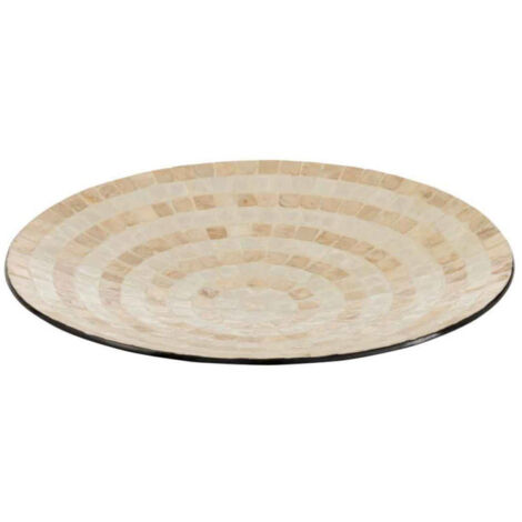 Plat Présentation Déco "Mosaïque" 45cm Beige