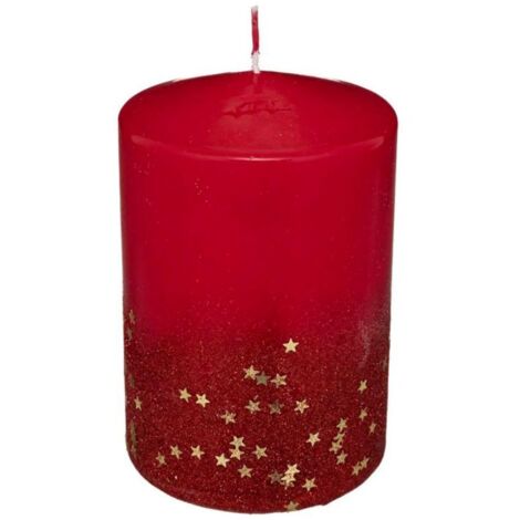 Paris Prix - Bougie Déco Paillettes colorama 90g Rouge (1/2)
