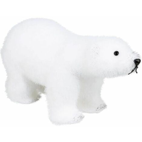 Paris Prix - Statuette Déco Ours manteau 21cm Blanc (1/2)