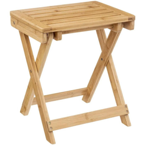 Tabouret Pliable "Bambou" 44cm Naturel (1/2)
