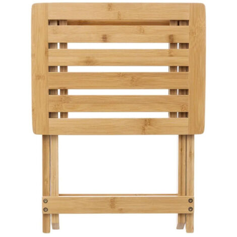 Tabouret pliant - KIMISS - Bambou - Pliable et portable - Coins ronds