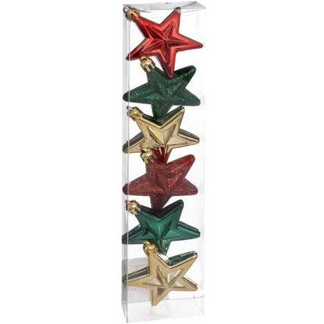 Paris Prix - Sujet De Noël 6 Pièces délice 7cm Vert, Rouge & Or (1/5)