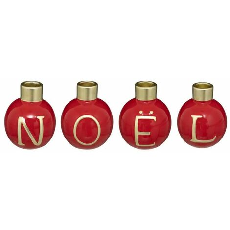 Paris Prix - Lot De 4 Photophores Boules soir De Noël 10cm Rouge (1/5)