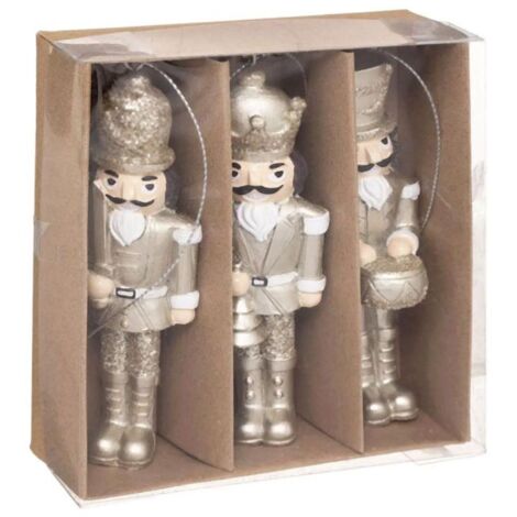 Paris Prix - Lot De 3 Sujets De Noël casse Noisette 10cm Or (1/2)