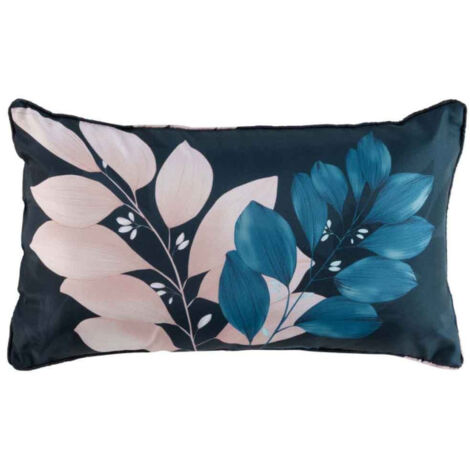 Coussin Déco Imprimé "Belline" 30x50cm Bleu (1/3)