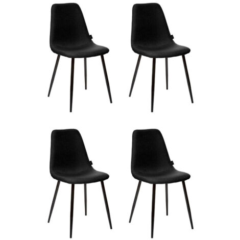 Lot de 4 Chaises Design "Nokas" 85cm Noir (1/5)