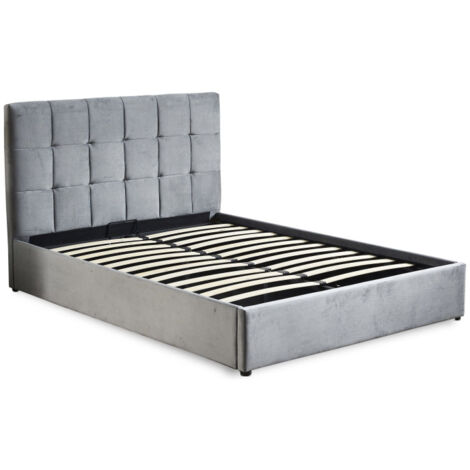 Lit Adulte Sommier Relevable "Birma" 180x200cm Argent (1/5)
