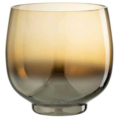 Photophore Rond Déco "Verre Fumé" 18cm Argent (1/3)