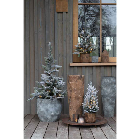 Vase Cylindrique en Métal Effy 70cm Gris - Maison