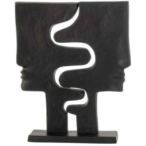 Statuette Déco "Visages Imbriqués" 38cm Noir (1/2)