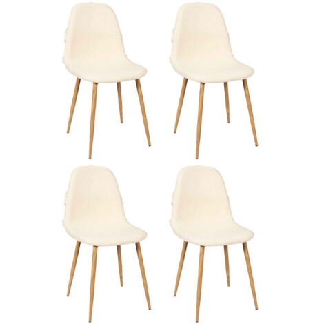 Lot de 4 Chaises Design "Faro" 86cm Beige (1/5)