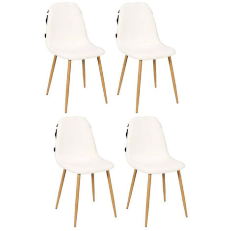 Lot de 4 Chaises Design "Lagos" 86cm Blanc & Noir (1/5)