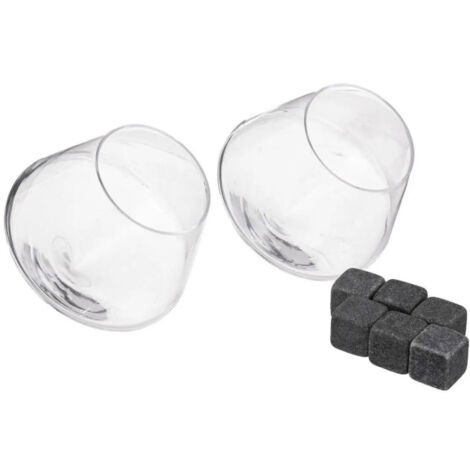 Lot de 2 Verres à Whisky "Pierres" 30cl Transparent