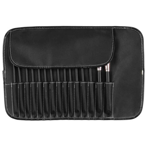 Trousse à pinceaux en nylon 21 emplacements élastiques 19 x 38 cm Trousse à pinceaux en nylon 21 emplacements élastiques 19 x 38 cm