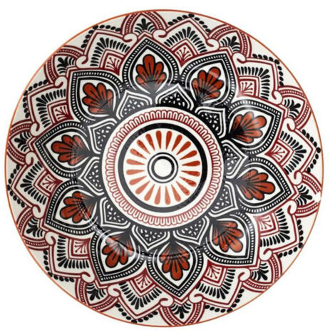 Lot de 6 Assiettes Creuses "Mandala" 20cm Orange (1/4)