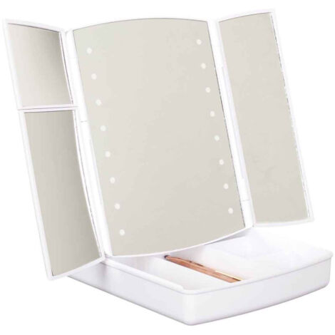 Miroir LED "Tiroir de Rangement" 24cm Blanc (1/5)