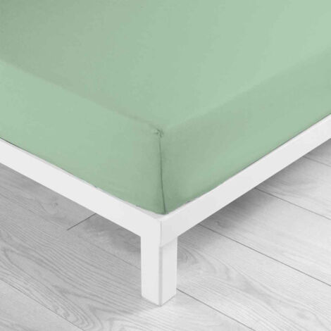 Drap Housse en Coton "Biolina" 160x200cm Sauge (1/4)