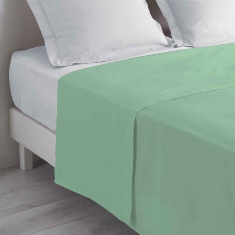 Drap Plat en Coton "Biolina" 180x290cm Sauge (1/3)