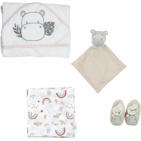Paris Prix - Coffret Naissance 4 Pièces hippo 0-3 Mois Naturel (1/5)
