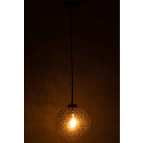 Lampe Suspension en Verre "Boule Pois" 40cm Gris