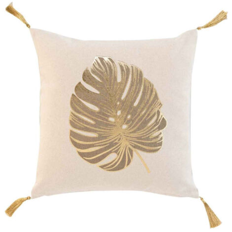 Coussin Déco Imprimé "Mogador" 40x40cm Beige (1/4)