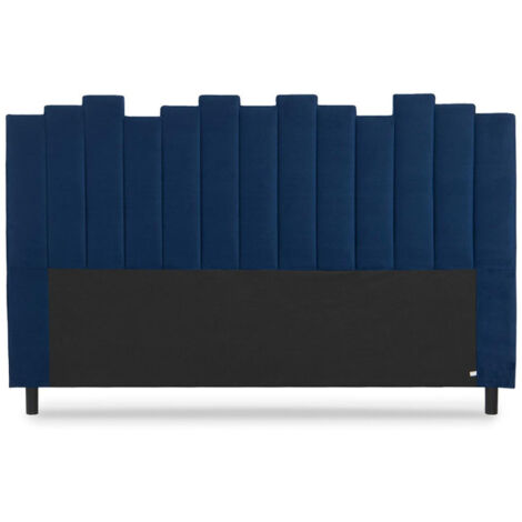 Tête de Lit en Velours Design "Kenty" 180cm Bleu (1/5)