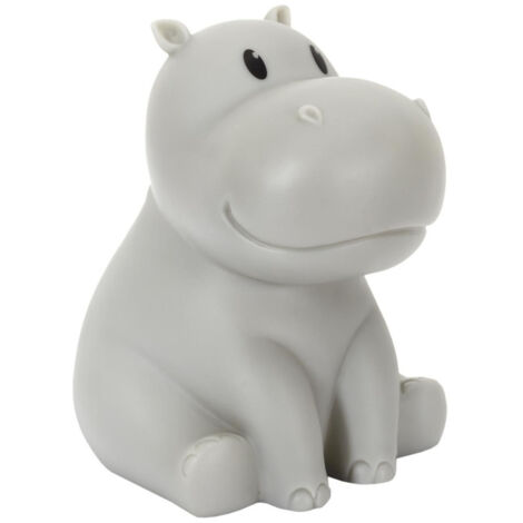 Lampe Veilleuse Enfant Led "Hippopotame" 16cm Gris (1/5)