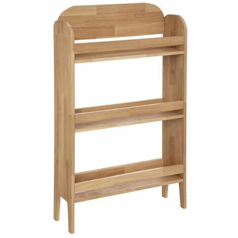 Atmosphera – Bibliothèque enfant 3 niveaux 100cm – Bois hévéa beige – 3 niches pour livres et jouets – Design fonctionnel et tendance
