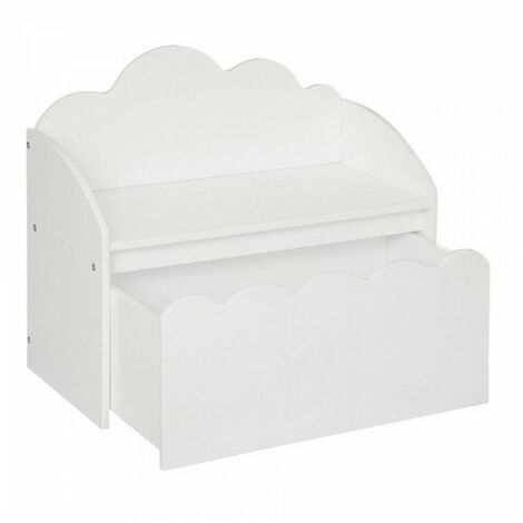 Banc & Coffre de Rangement Douceur 60cm Blanc
