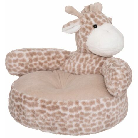 Fauteuil Peluche Enfant Girafe 48cm Naturel