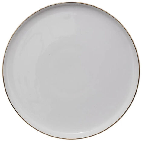 Lot de 6 assiettes plates rondes 27cm en porcelaine blanche – Contact alimentaire – Poids 0,81kg pour usage quotidien – Secret De Gourmet