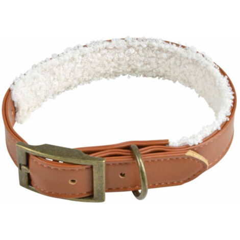Collier pour Chien "Wooly" 50cm Cognac & Écru (1/5)