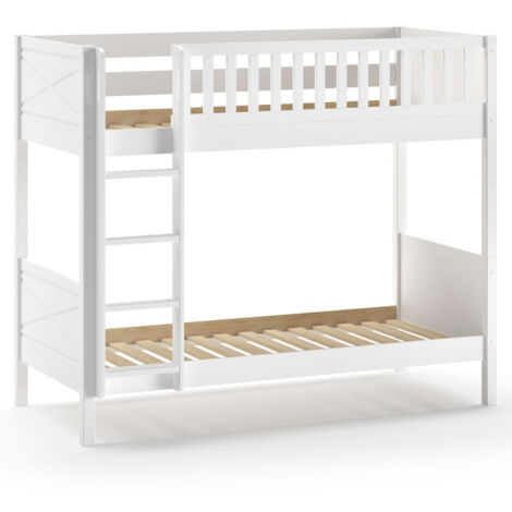 Pack - Lit Superposé Enfant & 2 Tiroirs "Scott" Blanc (1/5)