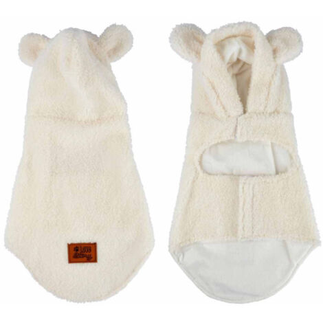 Veste Doudou pour Chien "Wooly" 40cm Écru (1/5)