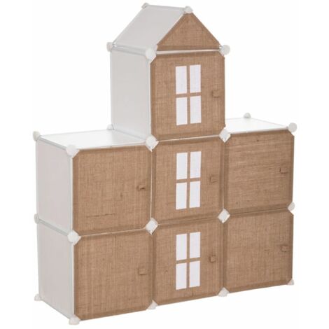 Rangement Enfant en Jute Château 109cm Beige (1/5)