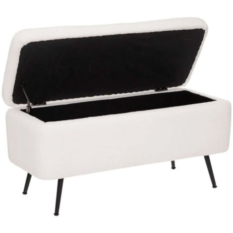 Banc & Coffre de Rangement "Aurora" 100cm Blanc