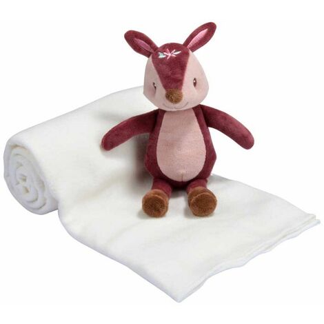 Paris Prix - Doudou & Plaid Bébé forêt Magique 80x100cm Rose (1/2)
