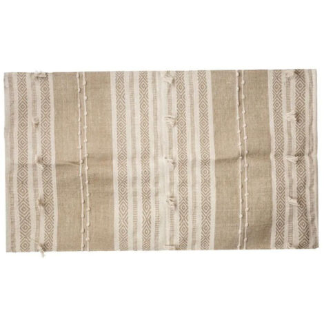 Tapis Déco en Jute "3D Pompons" 90x150cm Ivoire (1/3)