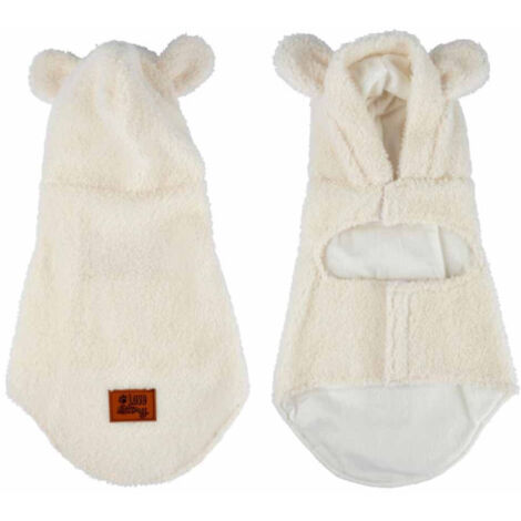 Veste Doudou pour Chien "Wooly" 35cm Écru (1/5)