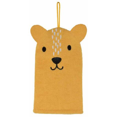 Paris Prix - Gant De Toilette Bébé sweet Savane 21cm Jaune (1/2)