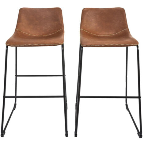 Lot de 2 Tabourets de Bar "Indus" 93cm Marron (1/5)