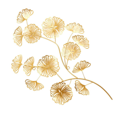 Décoration Murale en Métal "Fleur" 54cm Or