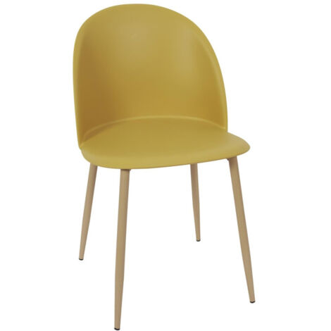 Lot de 4 Chaises Scandinave "Bergen" 81cm Moutarde