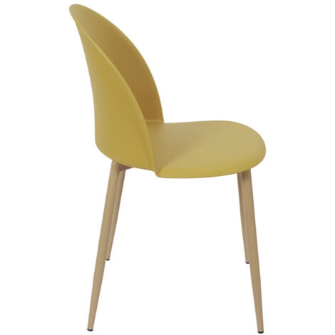 Lot de 4 Chaises Scandinave "Bergen" 81cm Moutarde