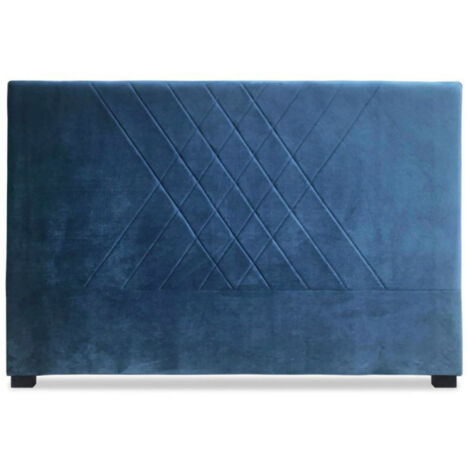 Tête de Lit en Velours "Jones" 160cm Bleu (1/2)