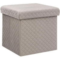 Pouf Carré en Velours "Mix N'Modul" 31cm Lin