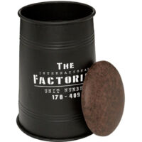 Paris Prix Pouf Bidon Rond Vintage "Joao" 47cm Noir Ventes Flash | Maison Et Jardin