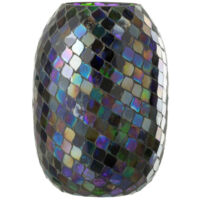 Photophore Mosaïque en Verre "Carmen" 25cm Mauve